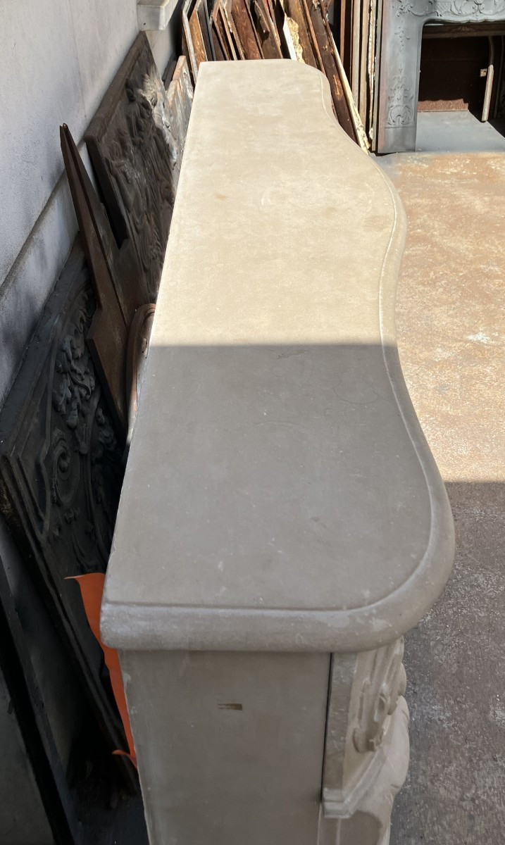Antique Louis XV Style Stone Mantel.-photo-6