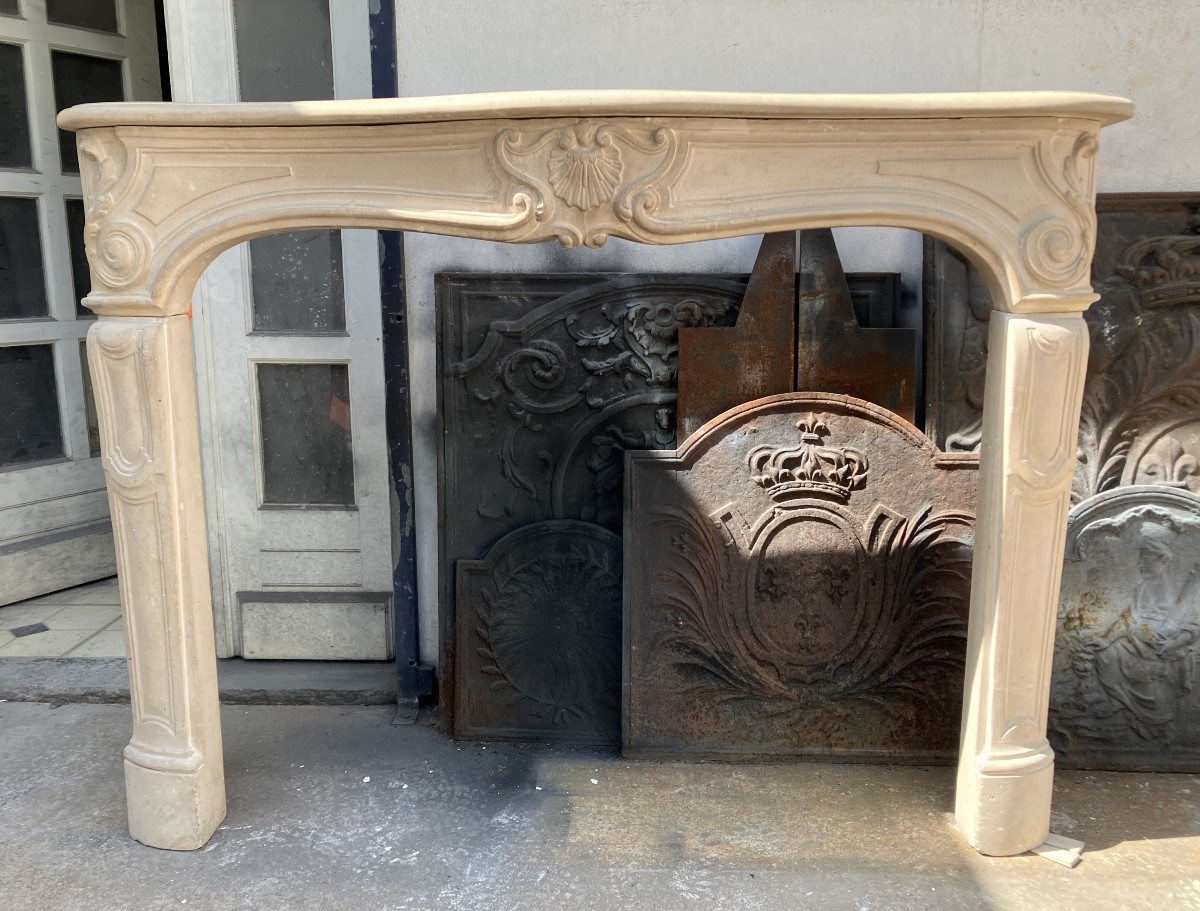 Antique Louis XV Style Stone Mantel.