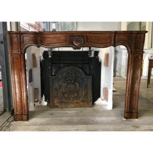Large Louis XV Fireplace In Solid Oak.
