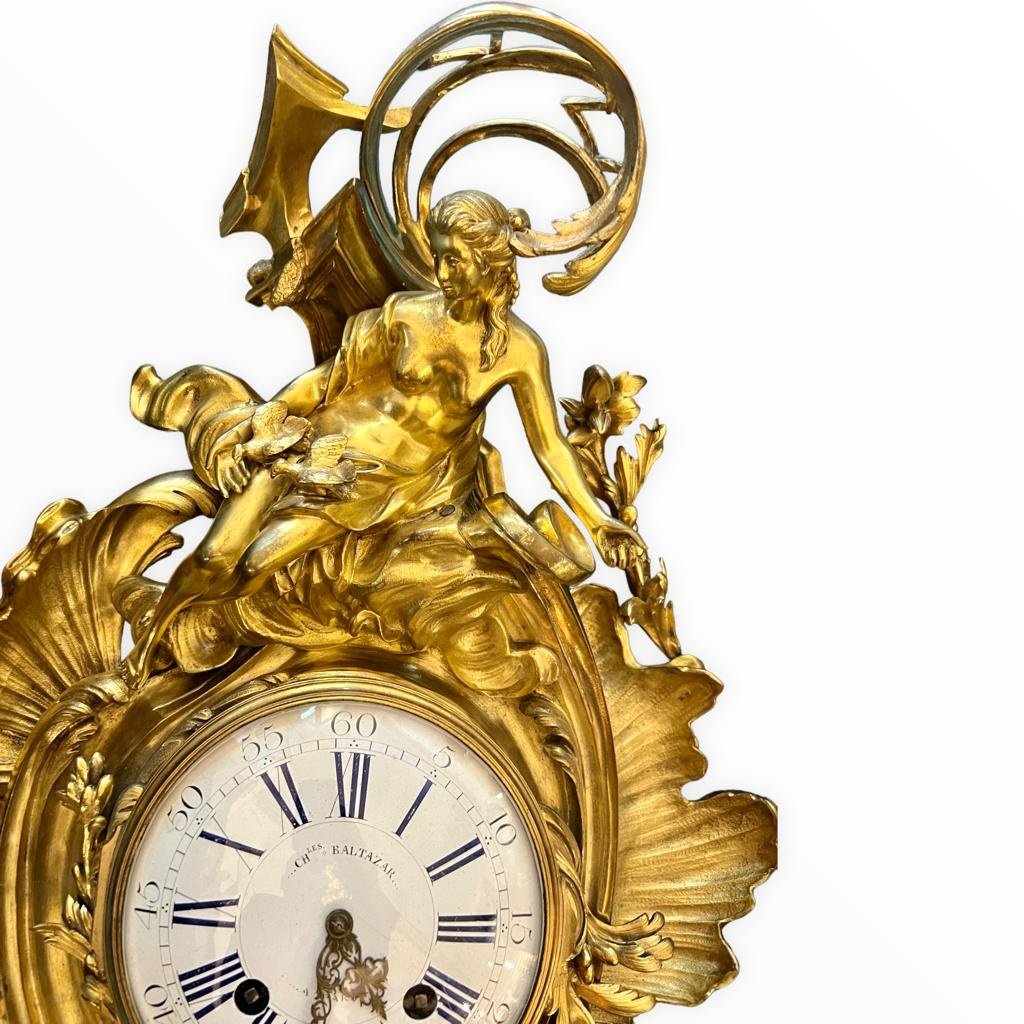 Cartel En Bronze Doré D’époque Louis XV De Charles Balthazar à Paris -photo-4