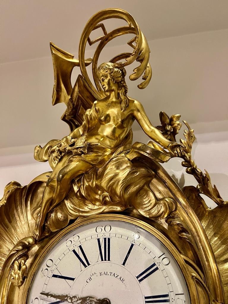 Cartel En Bronze Doré D’époque Louis XV De Charles Balthazar à Paris -photo-2