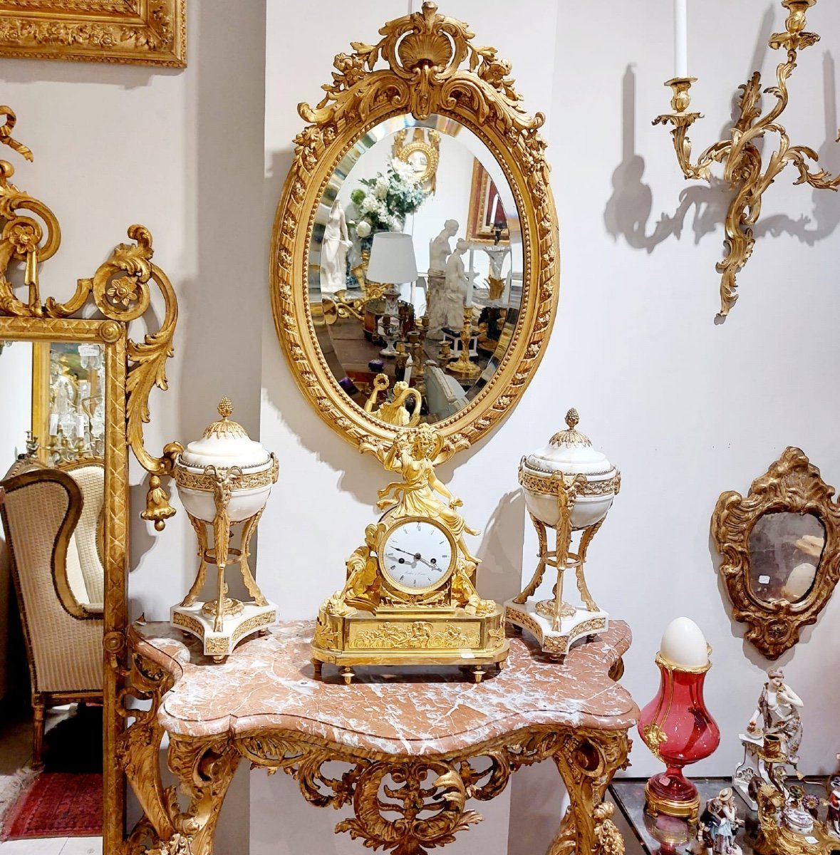 Pair Of Marble Cassolettes Decorated With Aries Heads Napoleon Ili Period