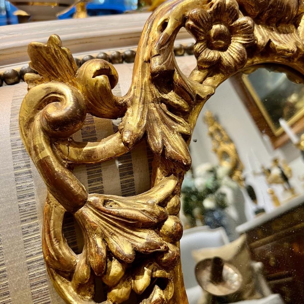 Pair Of Italian Mirrors In Golden Wood Eighteenth Century-photo-5