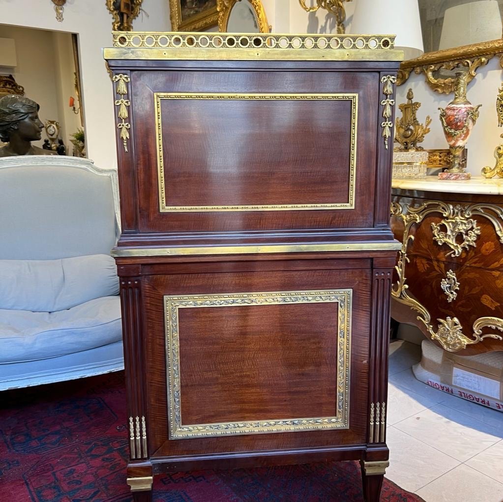 Meuble d’appui à Rideaux De Bureau De Style Louis XVI époque Fin XIX Ieme -photo-1