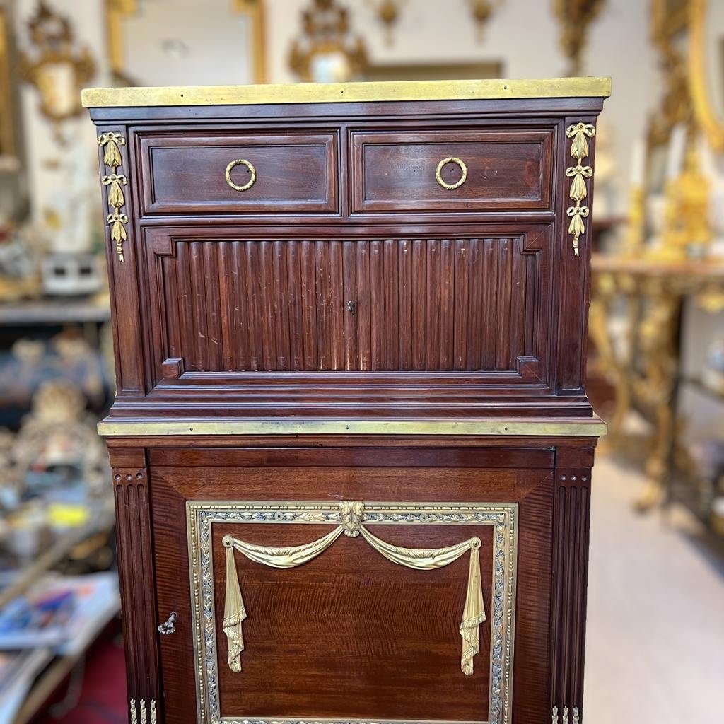 Meuble d’appui à Rideaux De Bureau De Style Louis XVI époque Fin XIX Ieme -photo-7