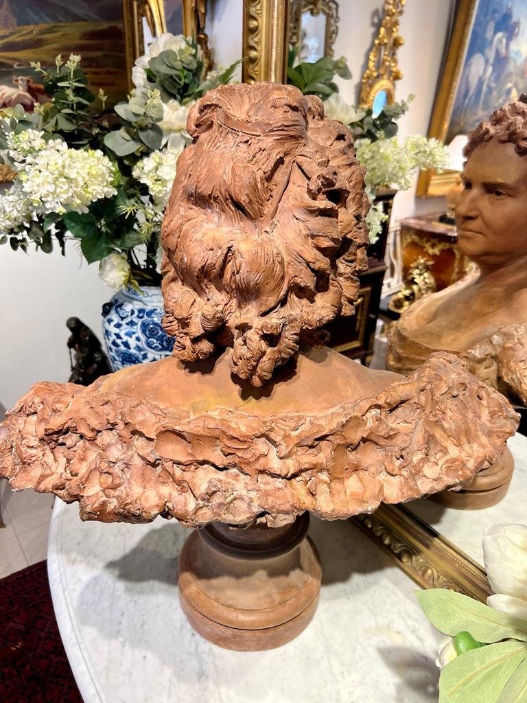Large Terracotta Female Bust Of Felix. Carpenter (1858-1924)-photo-8