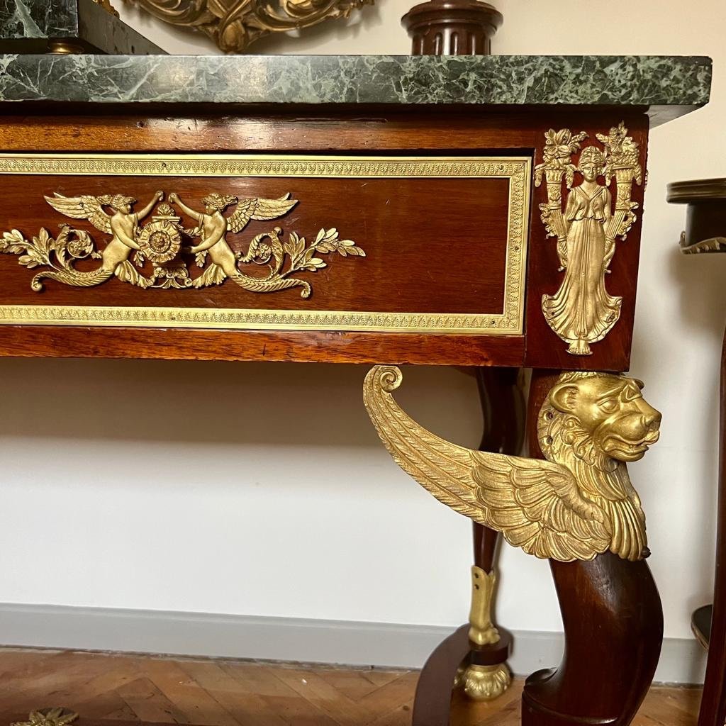 Table D’apparat De Millieu Ou En Console De Style Empire D’époque Napoléon III -photo-4