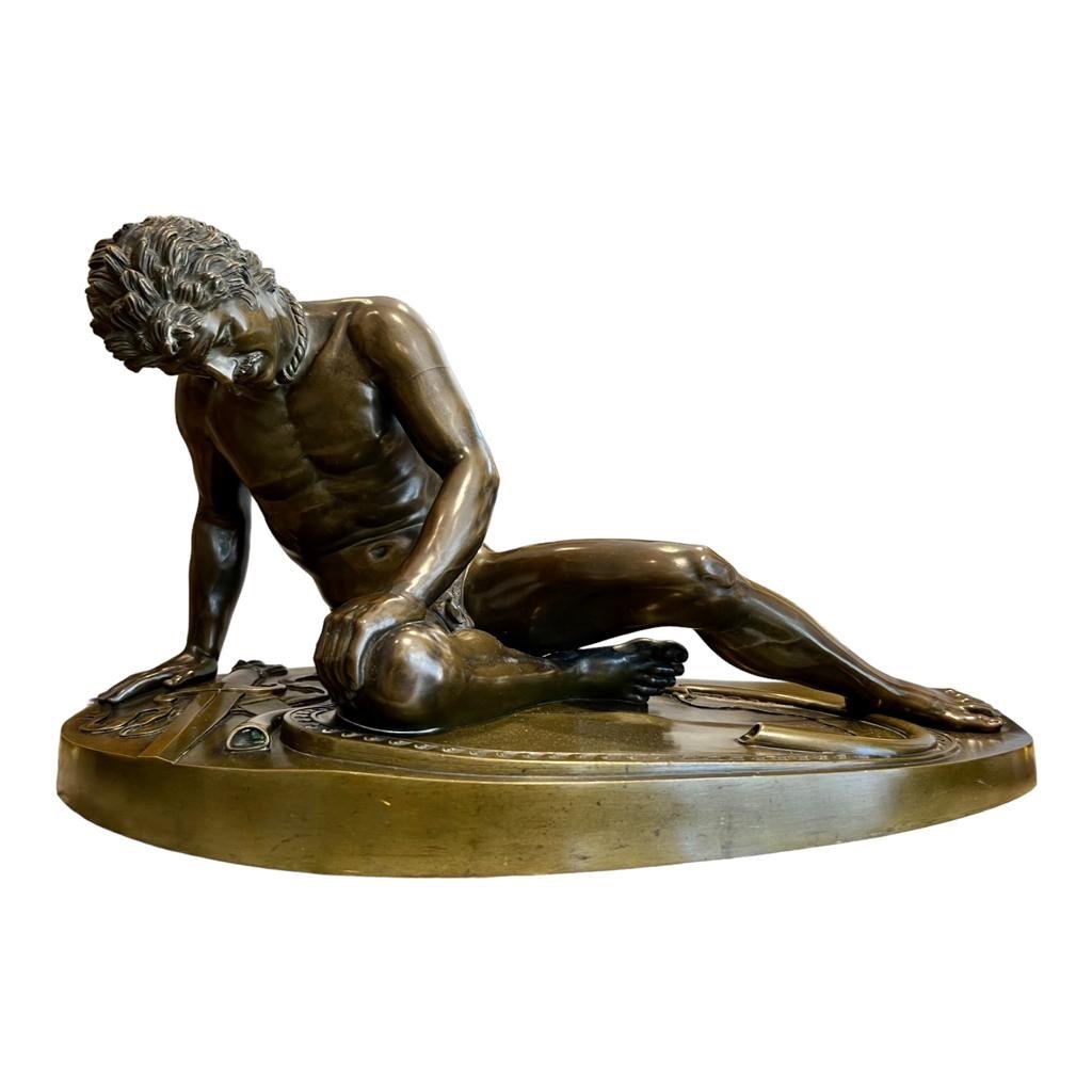 Bronze Patina Medal From Hopfgarten 1856 "the Dying Gaul" Signed And Dated-photo-4