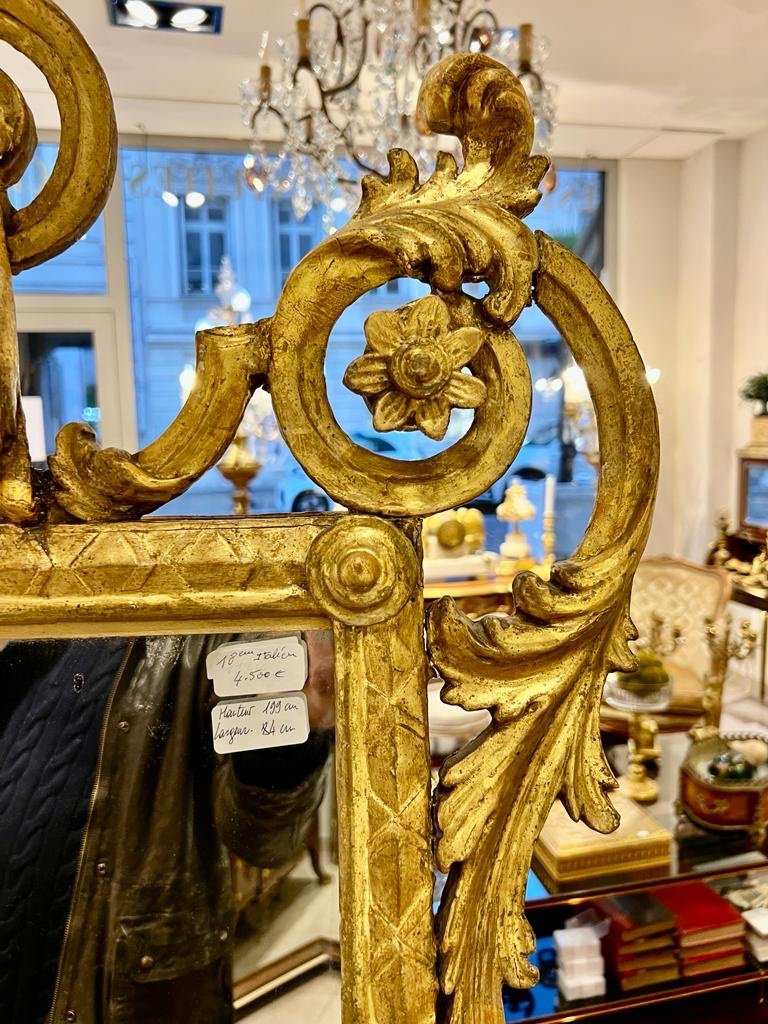 Mirror Between Two In Golden Wood Eighteenth Century Italy-photo-3