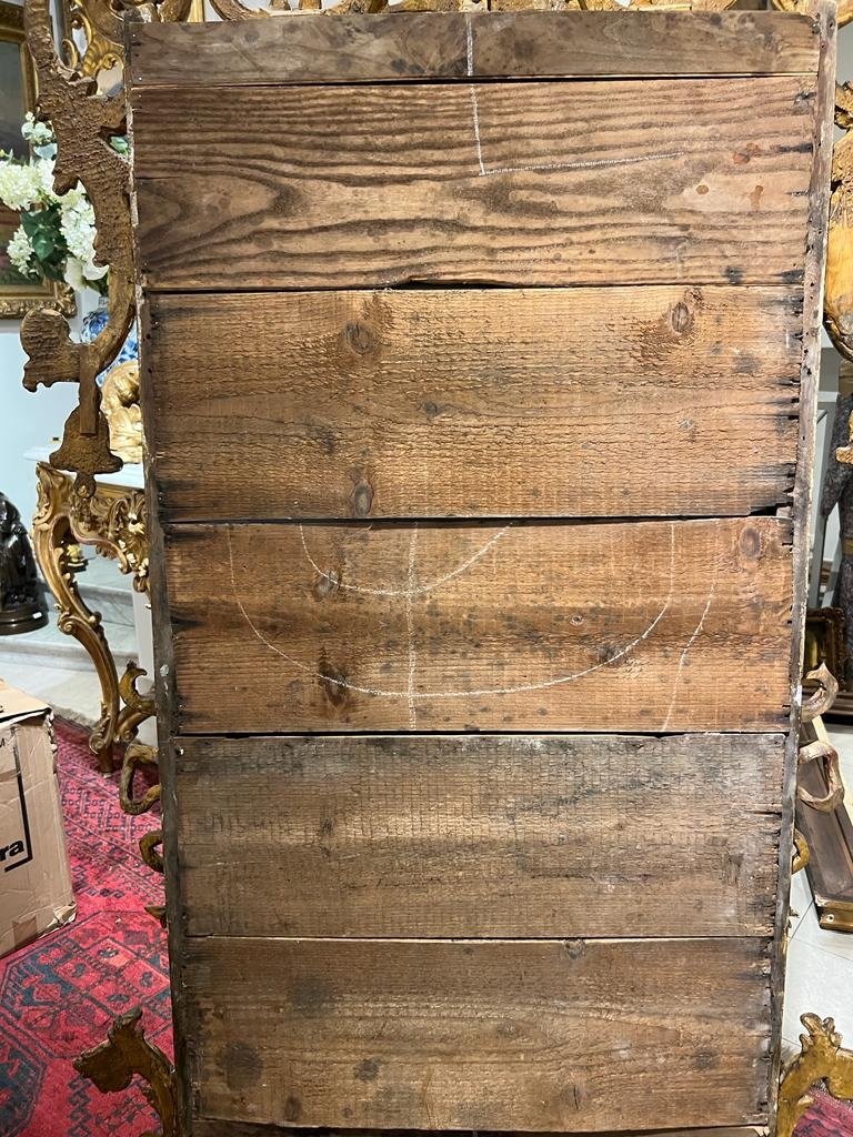 Mirror Between Two In Golden Wood Eighteenth Century Italy-photo-2