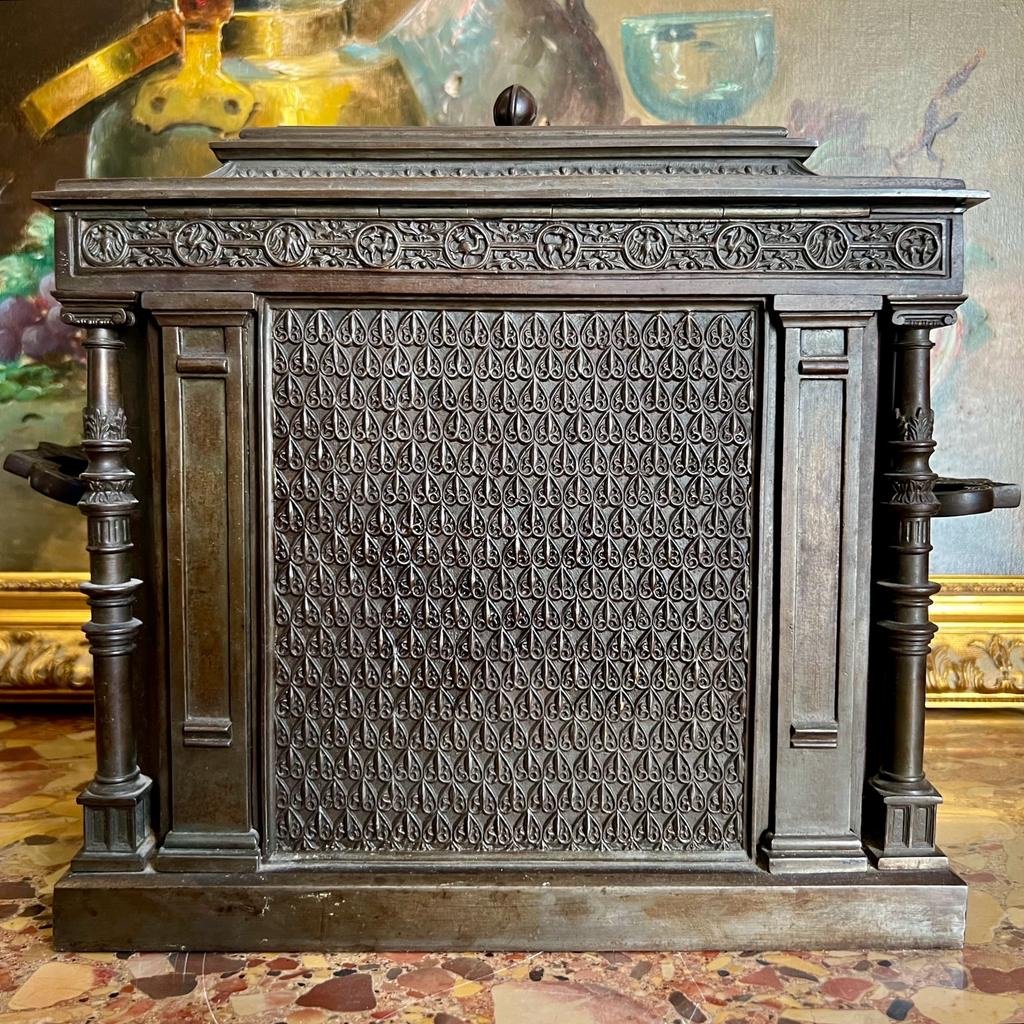 Bronze Jewelry Chest In Neo-gothic Style From The Napoleon III Period-photo-6