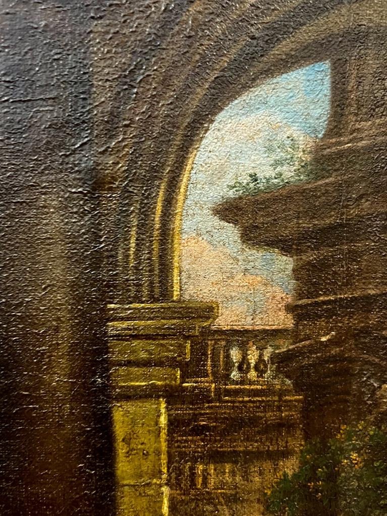 Tableau Huile Sur Toile Scène De Courtisanes D’époque Début XVIII Ieme -photo-8
