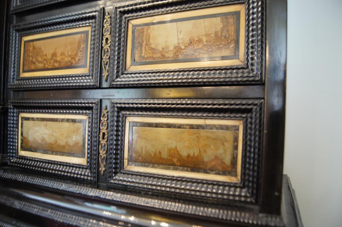 Milanese Cabinet Ebony And Paesina-photo-4