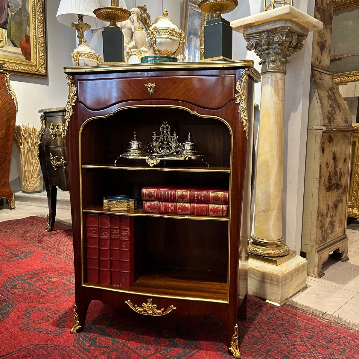 Petite Bibliothèque Dit Bibus De Style Louis XV En Acajou Estampillée L. -photo-2