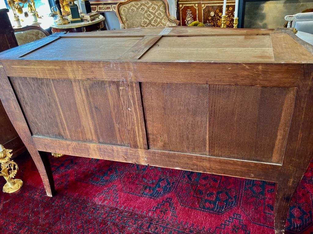 Louis XV Style Flower Marquetry Commode From Late 19th Century-photo-2