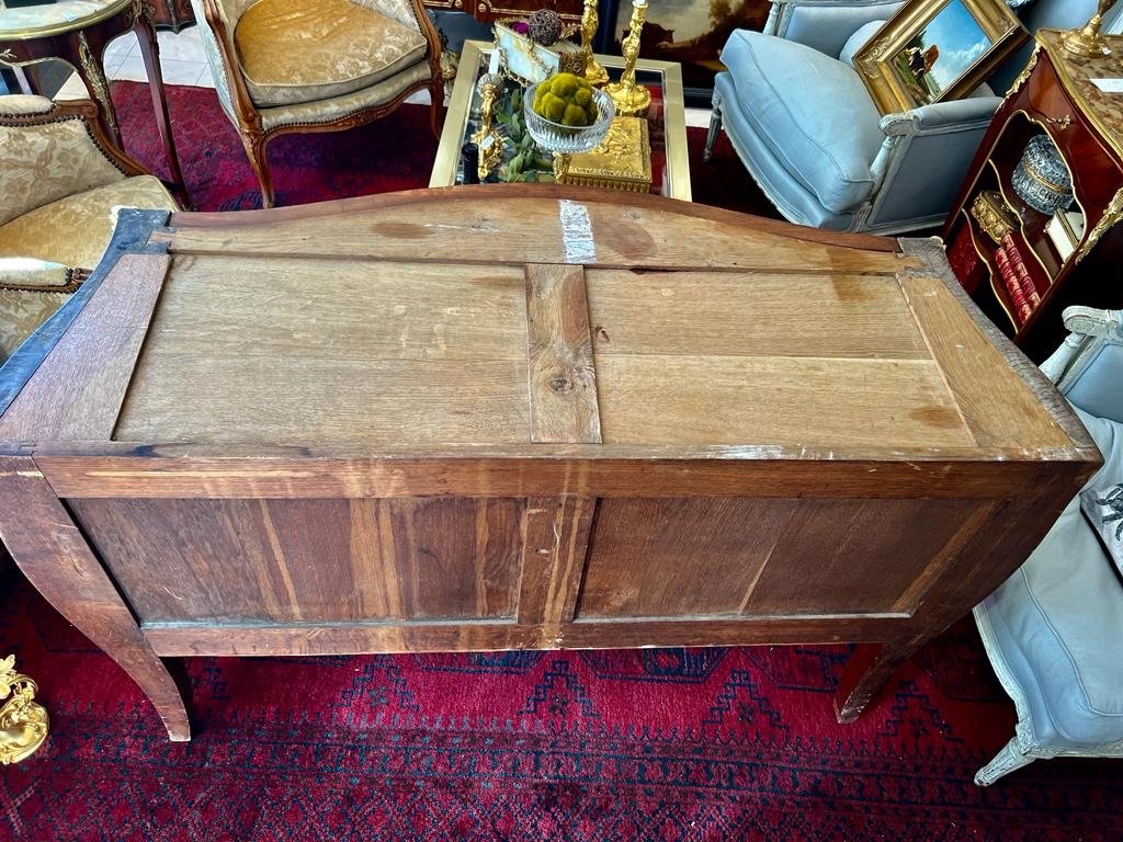 Louis XV Style Flower Marquetry Commode From Late 19th Century-photo-6