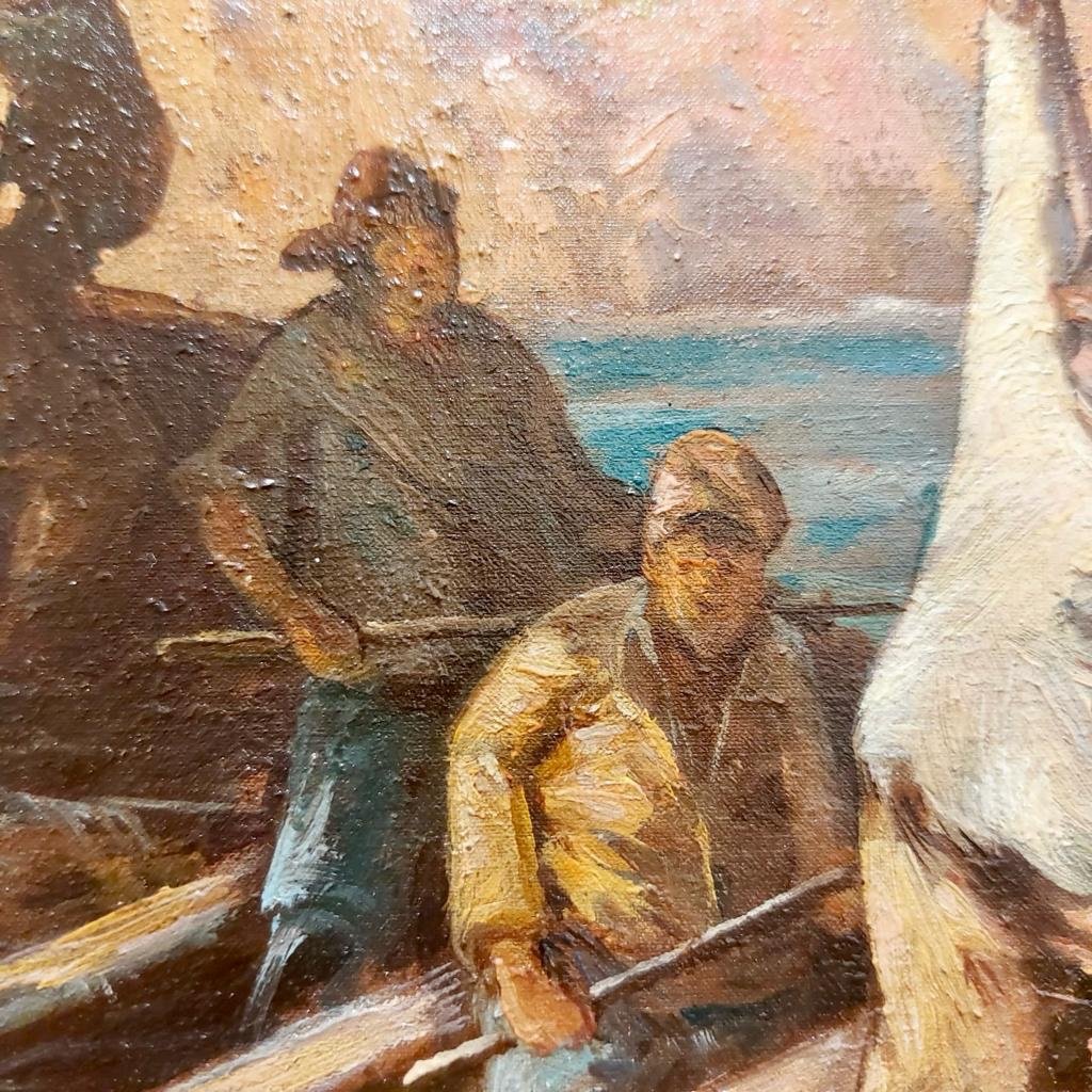 Large Marine Painting By Jules Izier (170 X 103) Late 19th Century-photo-6