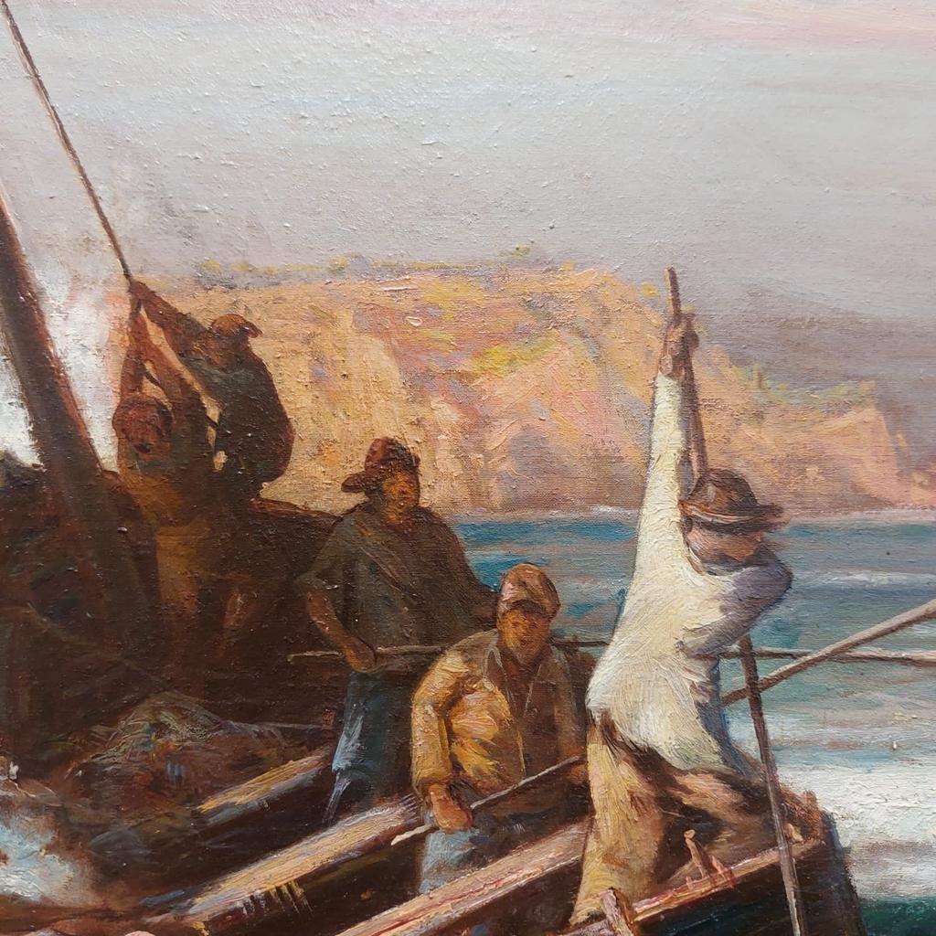 Large Marine Painting By Jules Izier (170 X 103) Late 19th Century-photo-7