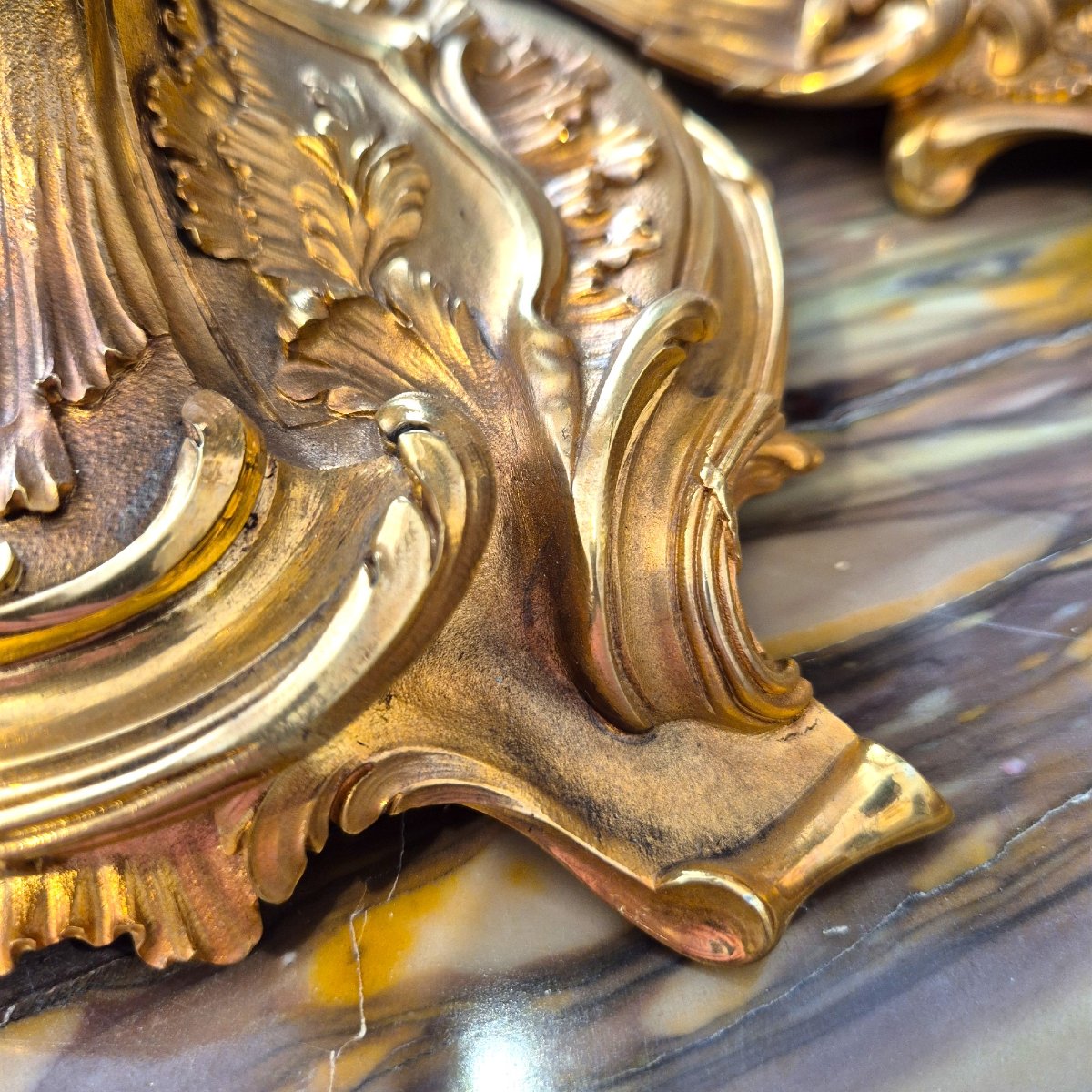Pair Of Gilt Bronze Candlesticks From Messonnier, 19th Century-photo-5
