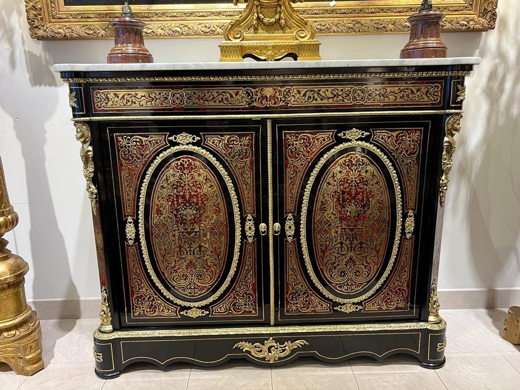 Support Buffet In Boulle Marquetry From The Napoleon Ili Period-photo-2