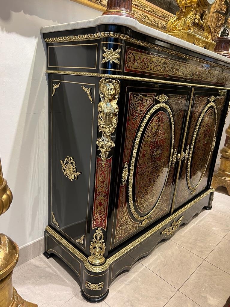 Support Buffet In Boulle Marquetry From The Napoleon Ili Period-photo-4