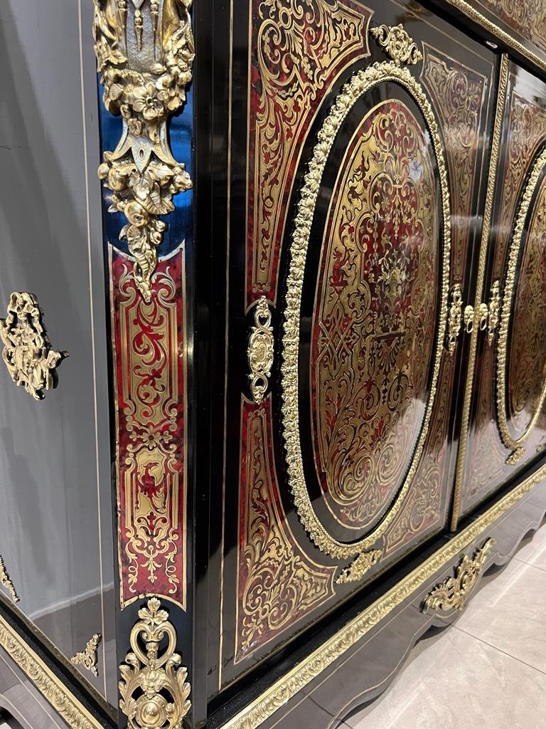 Support Buffet In Boulle Marquetry From The Napoleon Ili Period-photo-3