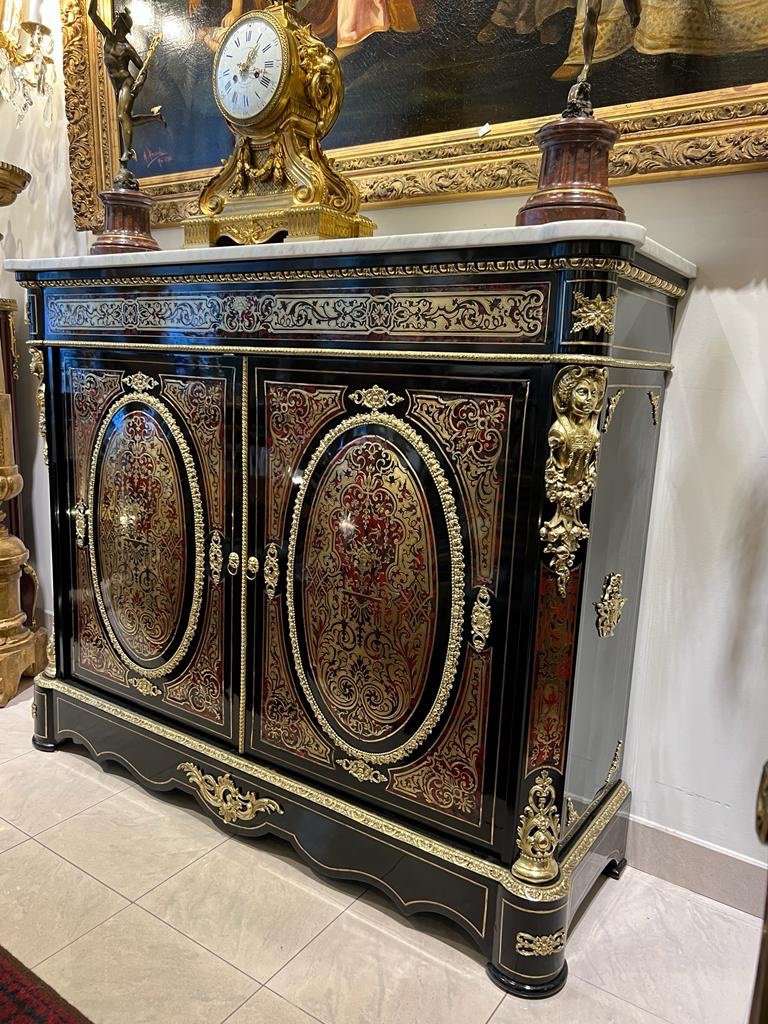 Support Buffet In Boulle Marquetry From The Napoleon Ili Period