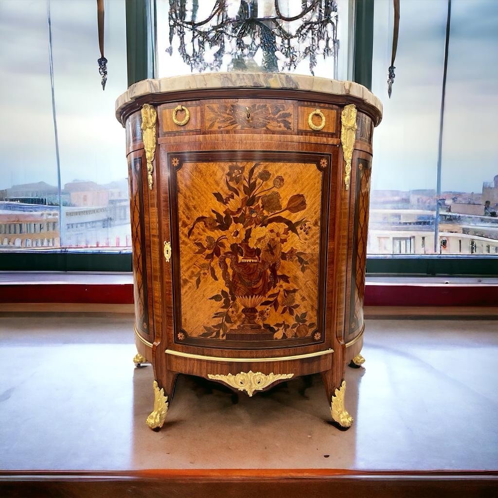 Support Furniture In Flower Marquetry, Transition Style And Napoleon III Period -photo-5