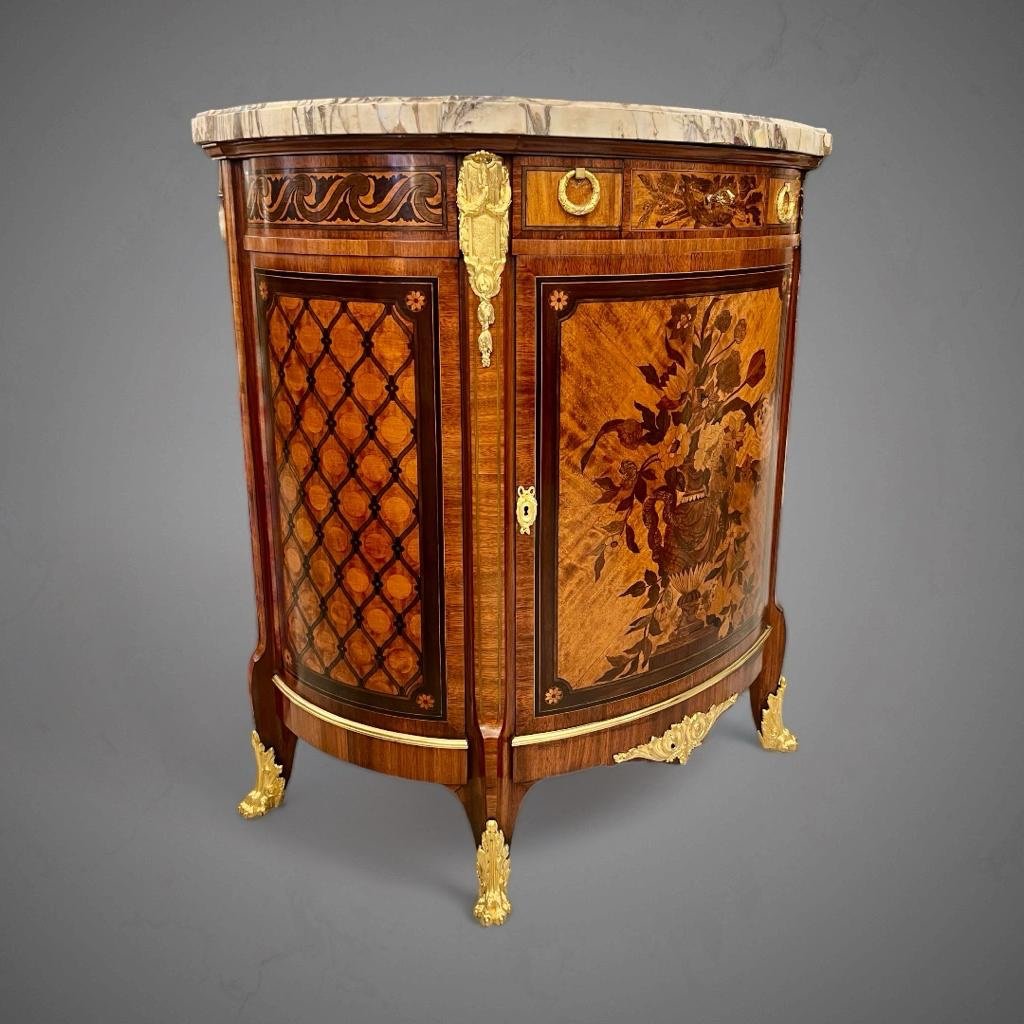 Support Furniture In Flower Marquetry, Transition Style And Napoleon III Period 