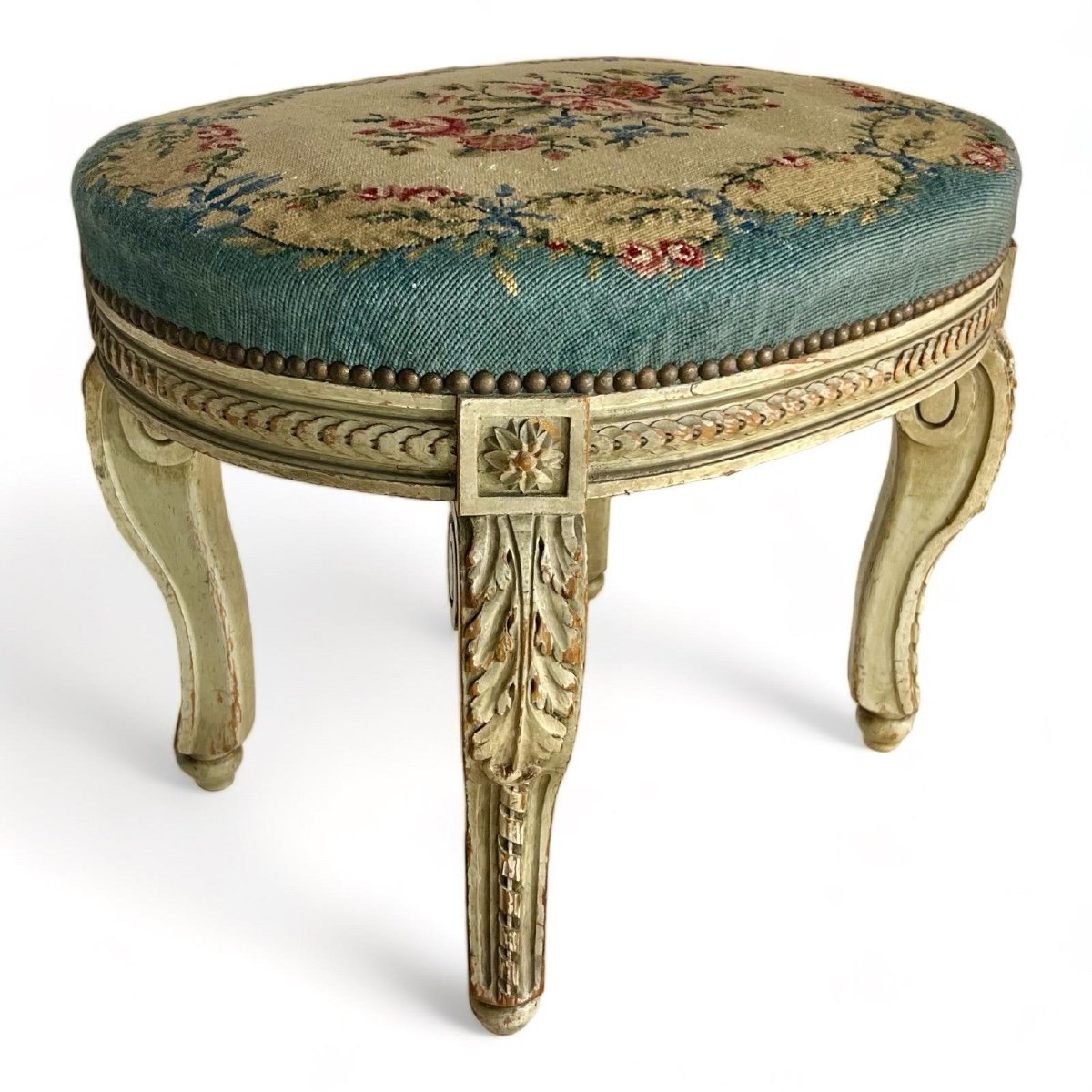Lacquered Wood Stool From Transition Style And Napoleon Ili Period -photo-3