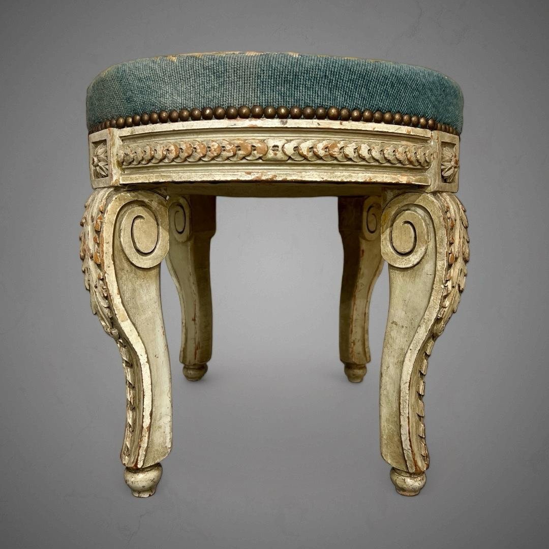 Lacquered Wood Stool From Transition Style And Napoleon Ili Period -photo-3