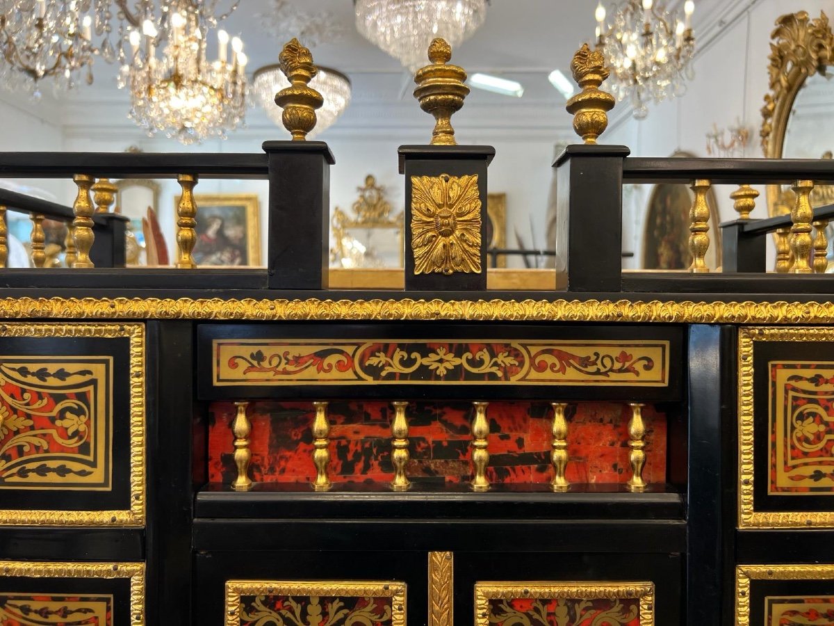 Napoleon Style Cabinet In Boulle Marquetry Period Early 20th Century -photo-4
