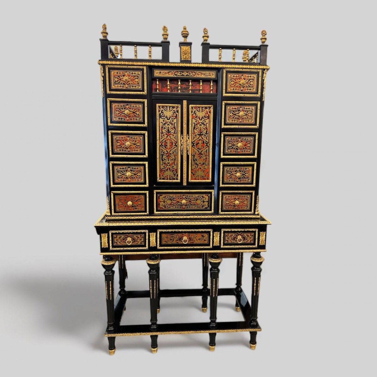 Napoleon Style Cabinet In Boulle Marquetry Period Early 20th Century -photo-7