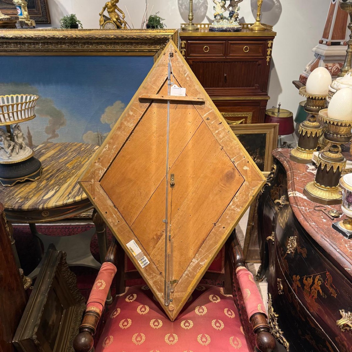Baromètre à mercure en bois doré d'époque Charles X, France, Paris, circa 1820-photo-4