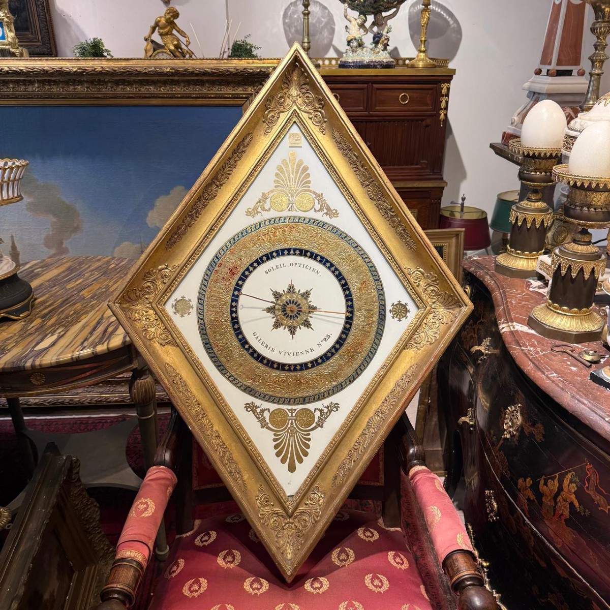 Baromètre à mercure en bois doré d'époque Charles X, France, Paris, circa 1820
