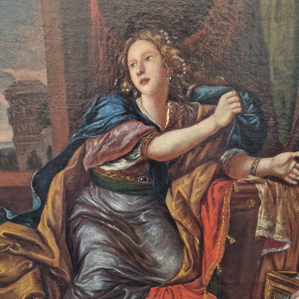Sainte Marie-Madeleine renonçant aux vanités du monde, d’d’après Charles Le Brun, 18ème siècle-photo-2