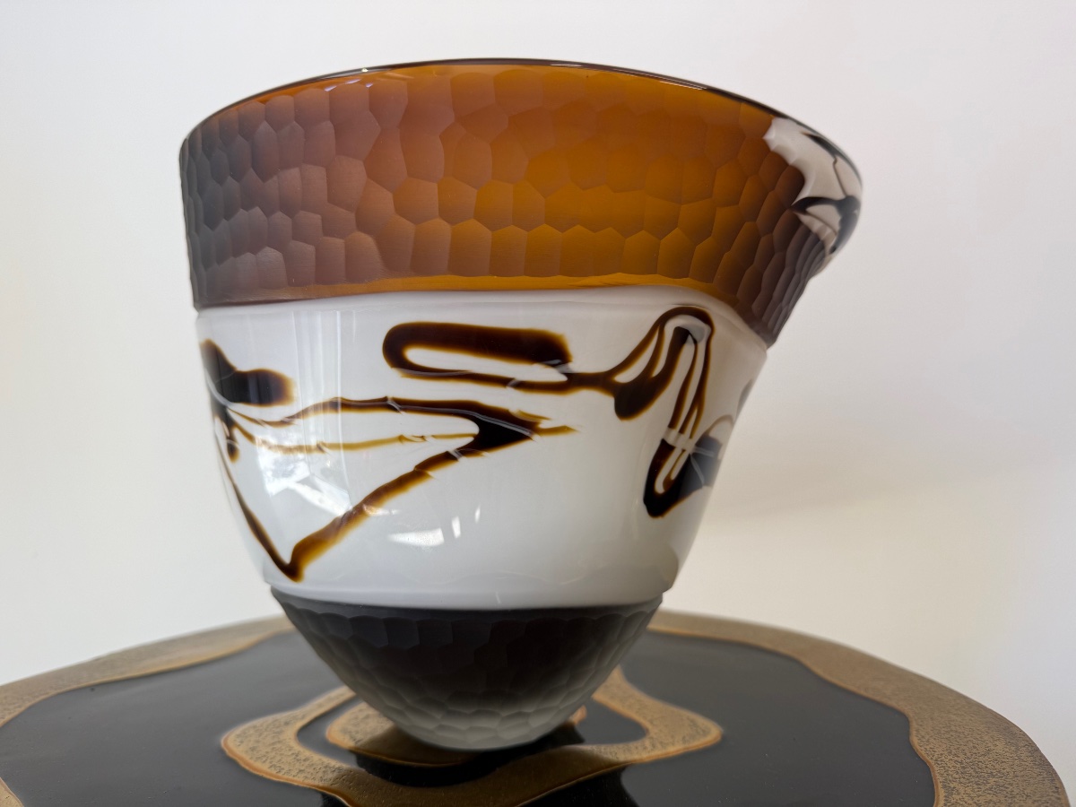Coupe en verre soufflé de Murano par Franco Moretti, années 1980-photo-1