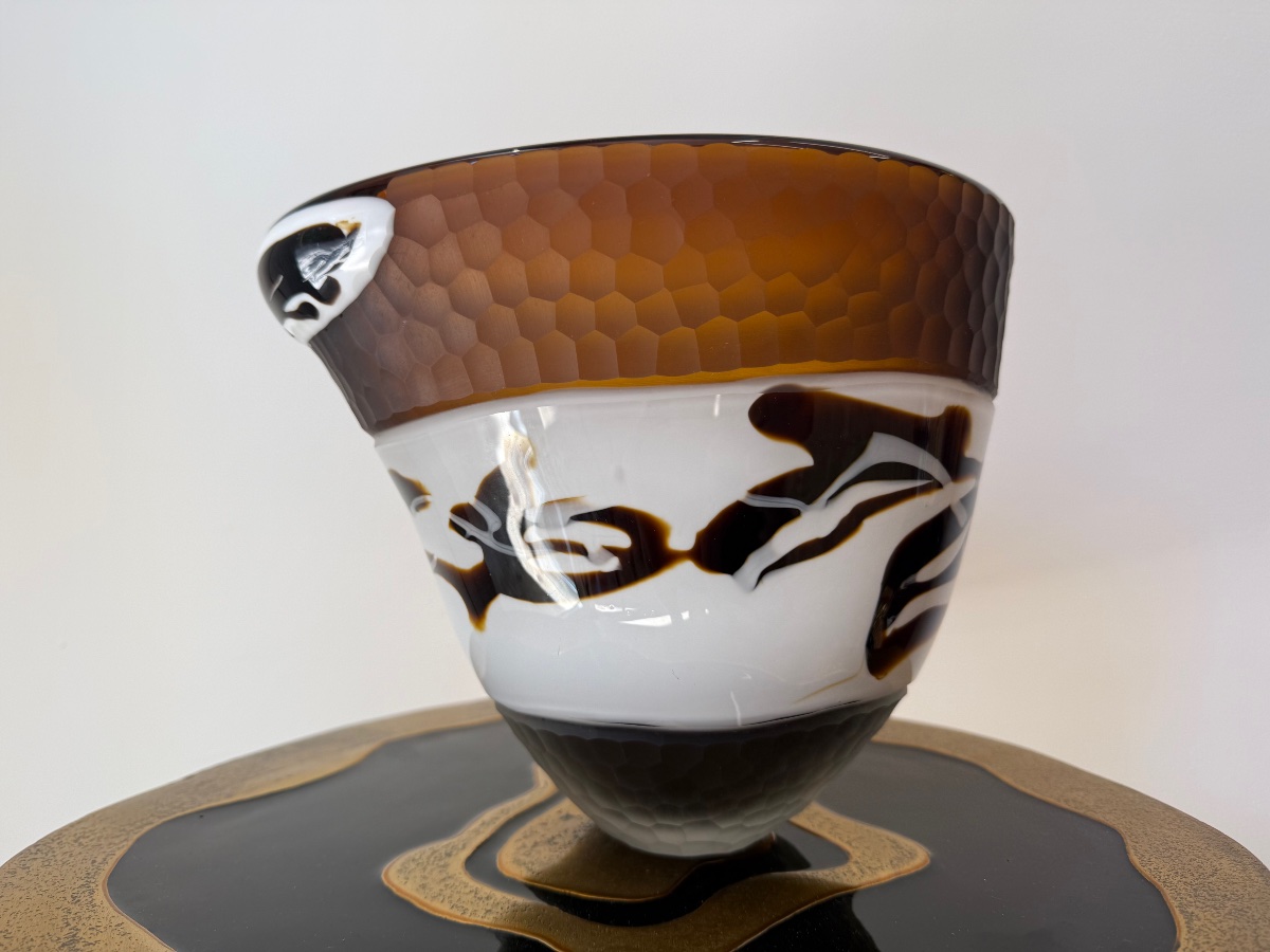 Coupe en verre soufflé de Murano par Franco Moretti, années 1980-photo-3