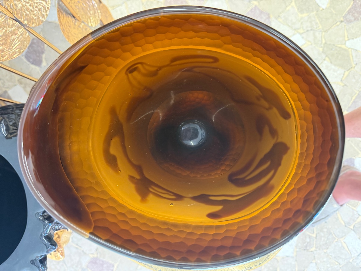 Coupe en verre soufflé de Murano par Franco Moretti, années 1980-photo-5