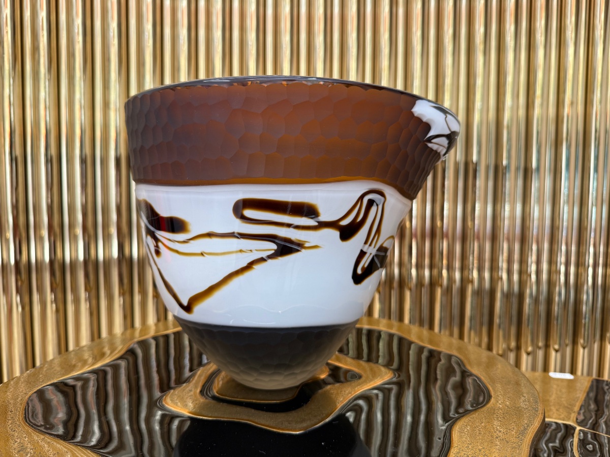 Coupe en verre soufflé de Murano par Franco Moretti, années 1980