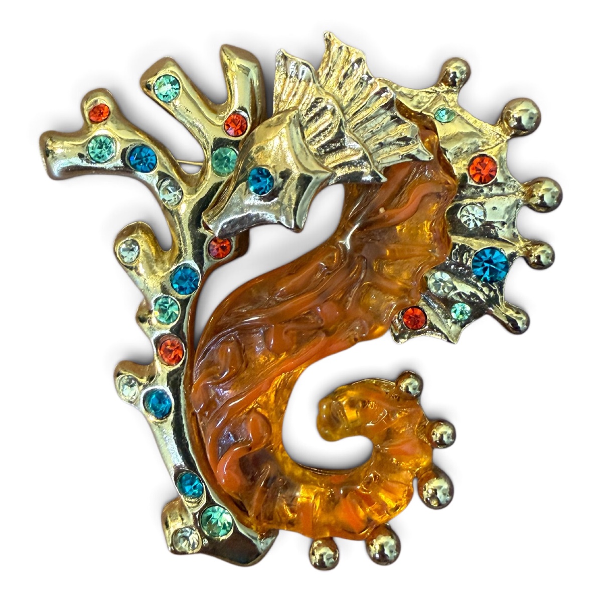 Christian Lacroix Vintage Seahorse Brooch -photo-2