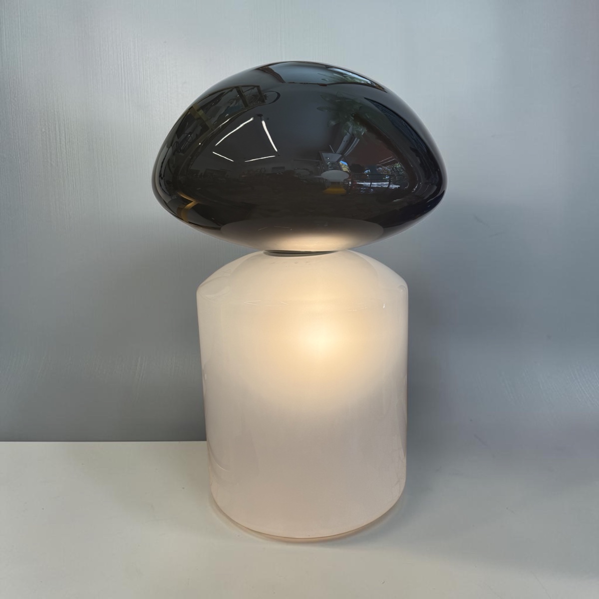 Importante Lampe en verre « Hiroshima » — Italie, vintage années 1970 Space âge 