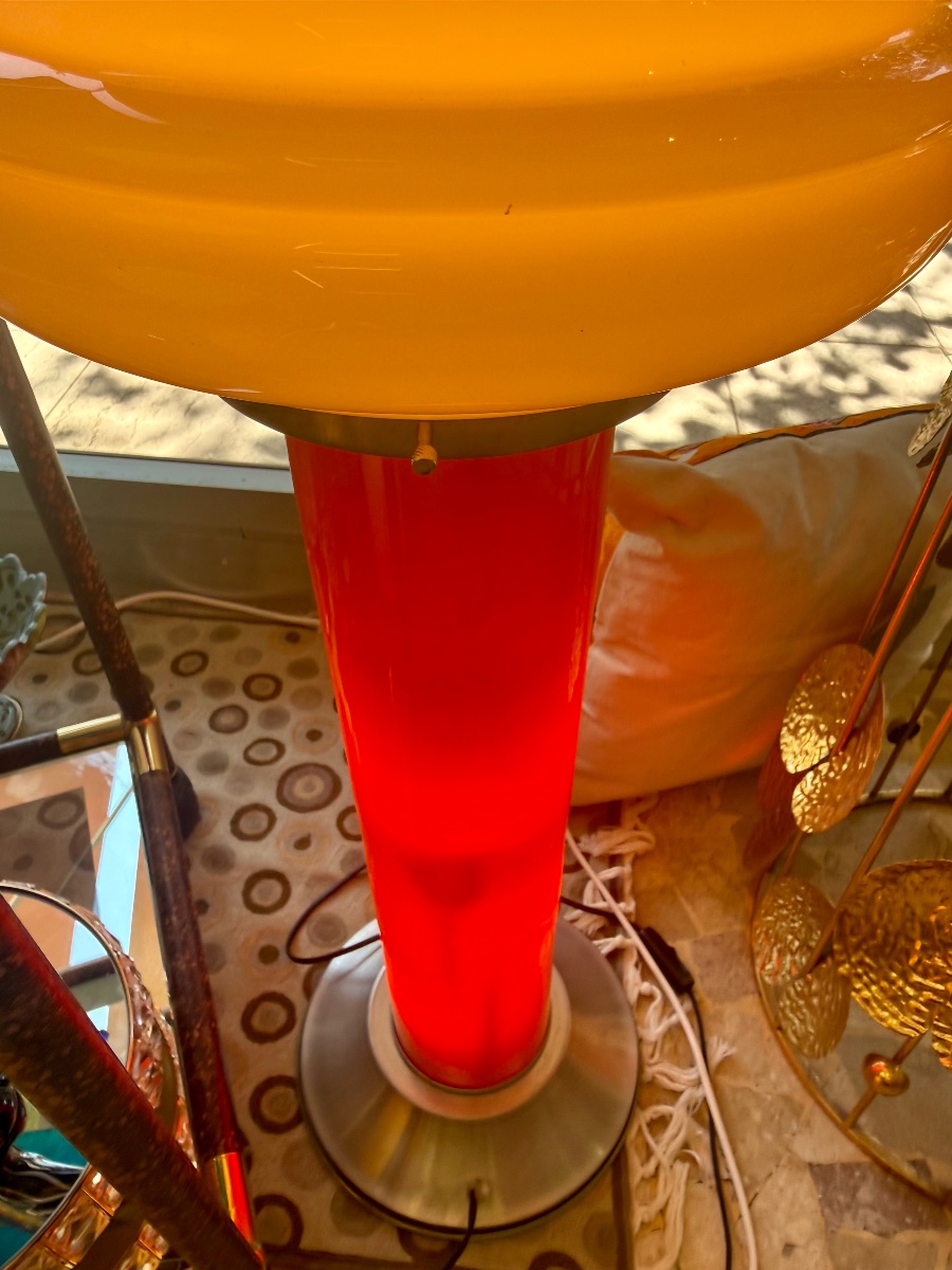 Vintage Glass Lamp From The 1970s, Space Age -photo-3