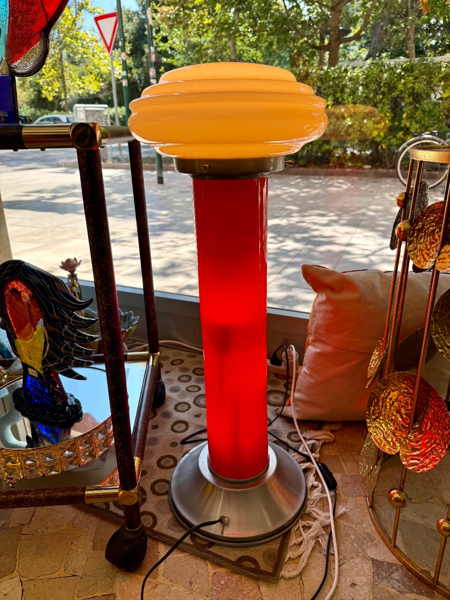 Vintage Glass Lamp From The 1970s, Space Age 