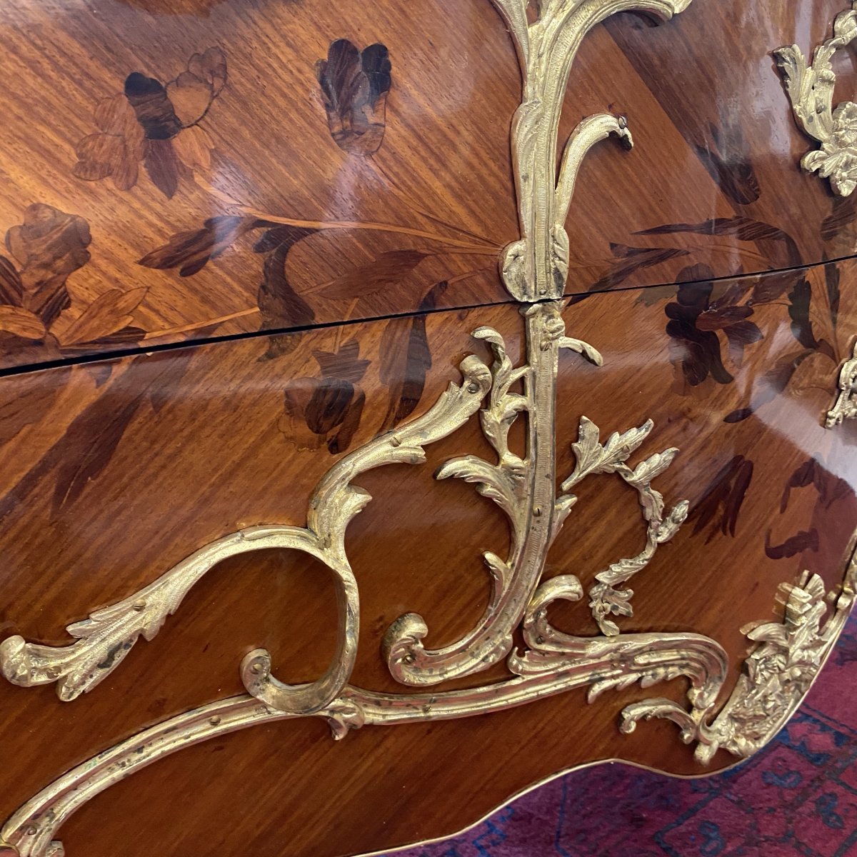 Grande Commode D’apparat De Style Louis XV Et D époque Fin XIX Ieme -photo-2