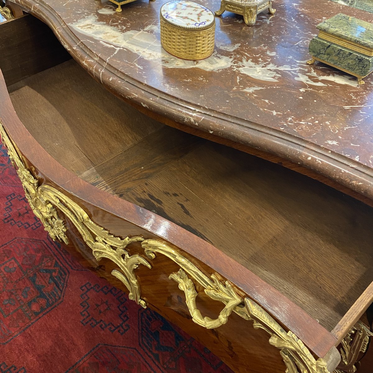 Grande Commode D’apparat De Style Louis XV Et D époque Fin XIX Ieme -photo-5
