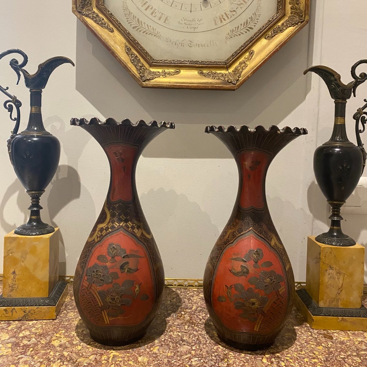Paire Vases En Porcelaine Du Japon Fin XIX Ieme 