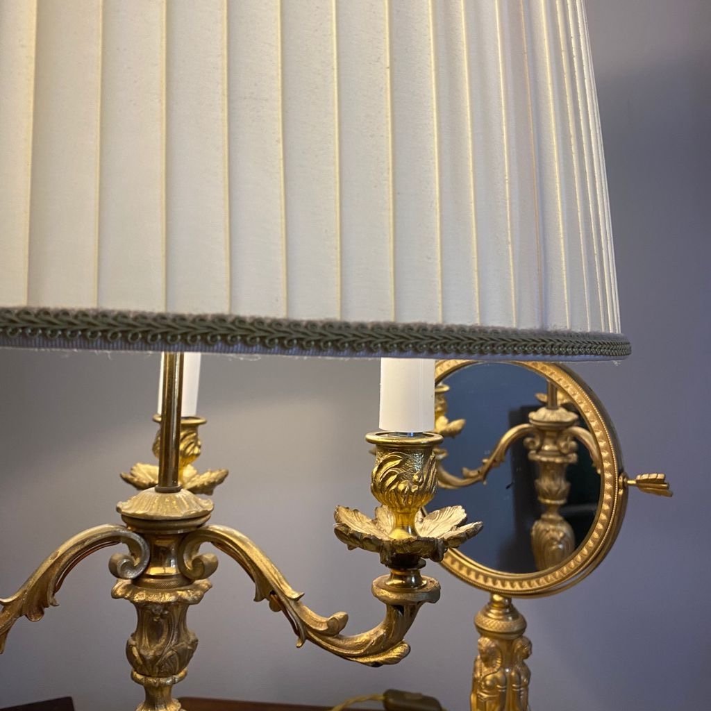 Grande Lampe En Bronze Doré De Style Louis XV Fin XIX Ieme -photo-4