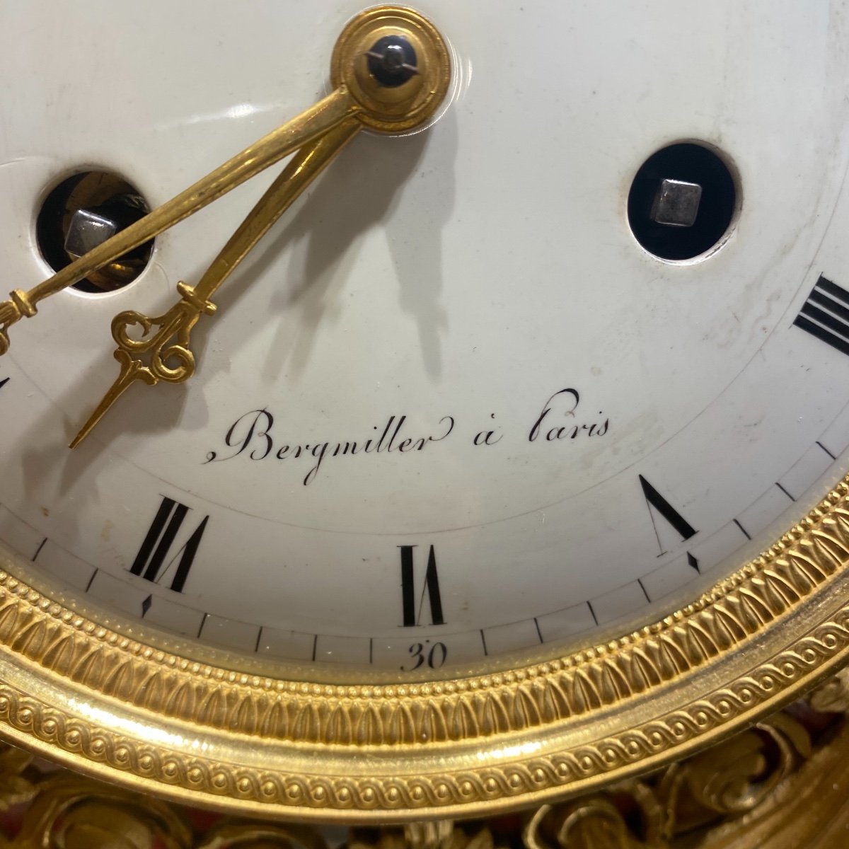 Portico Clock With Sphinges And Caryatids From Directoire Period End XVIIIth-photo-5