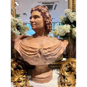 Large Terracotta Female Bust Of Felix. Carpenter (1858-1924)